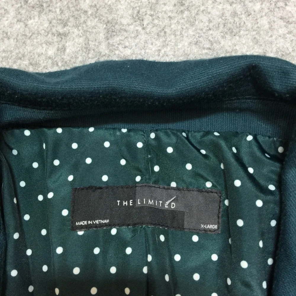 The Limited Womens XL Teal Green Single Button Polka Dot Lined Blazer - Picture 4 of 6
